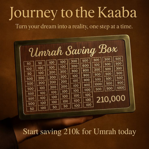 Golden Umrah Saving Wooden Box