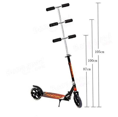 Heavy Metallic Jumbo Size 2 Wheel Height Adjustable Scooter with Large Wheels for Kids