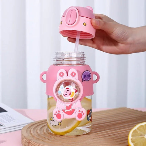 Cute Cartoon Water Bottle - 600ML Kids Sippy Drink Bottle