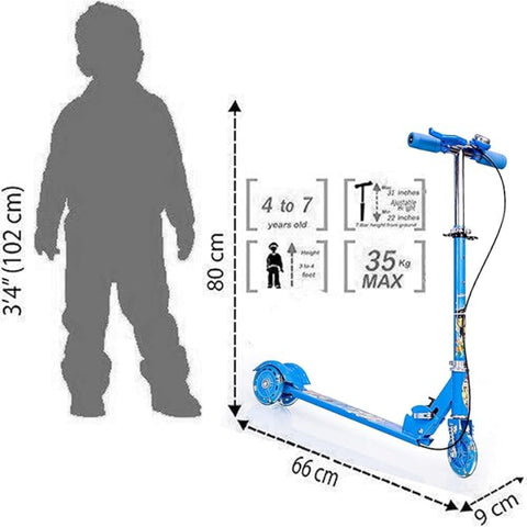 3 Led Light on Wheel Foldable Kick Cycle for Kids,
