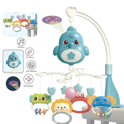 Multifunction Musical Baby Crib Mobile – Rotating Animal Bed Bell Toy for Newborns