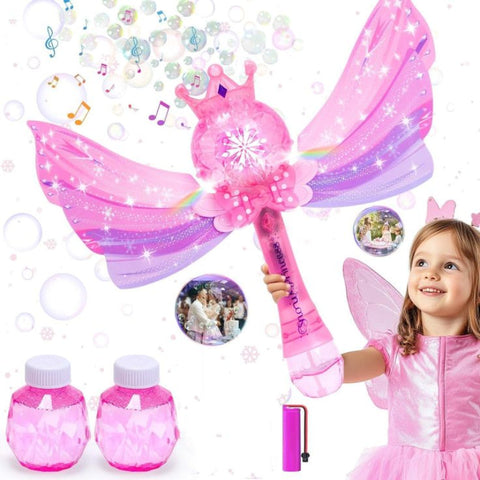 2 in 1 Princess Bubble Blower Wand Machine for Kids