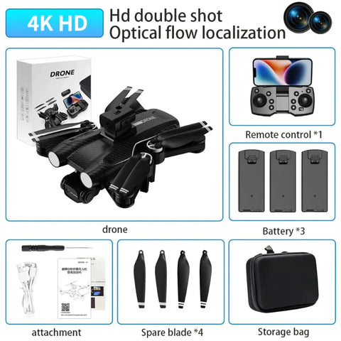 R/C DRONE DUAL CAMERA OBSTACLE AVOIDANCE BRUSH LESS FOLDABLE QUAD COPTER