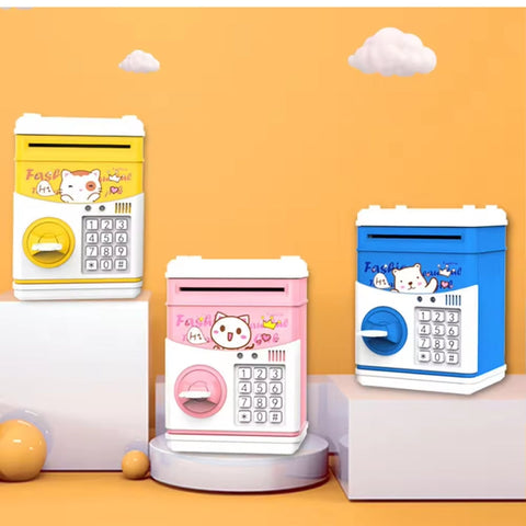 Electronic Piggy Bank, Mini ATM Password Money Bank Cash Coins Saving Box for Kids