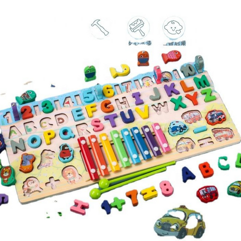 Six-In-One Shape Pairing Number Matching Board Mathematics