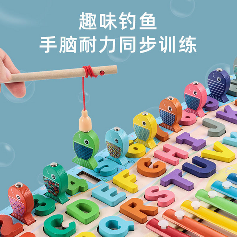 Six-In-One Shape Pairing Number Matching Board Mathematics