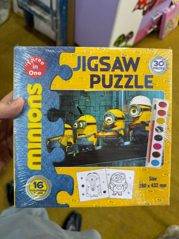 Jigsaw Puzzle Box 3 in 1 | Minions | 30 Pcs
